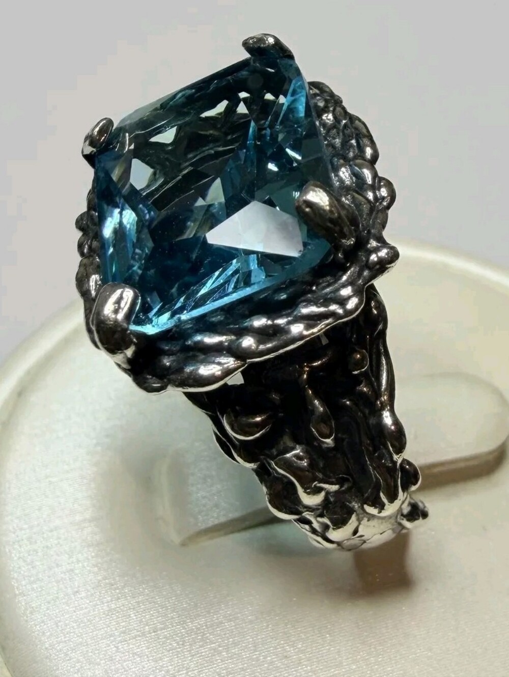 Regina Lane Israel Sterling Silver Blue Stone Ring Sz: 7